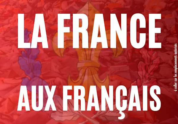 Détail d'un sticker "La France aux Français"